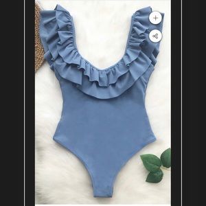 Cupshe baby blue Ruffle One Piece
